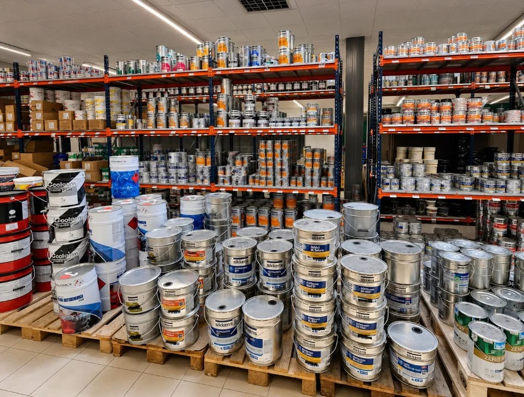 Reparto vernici professionali nel punto vendita LIMCA di Gallarate