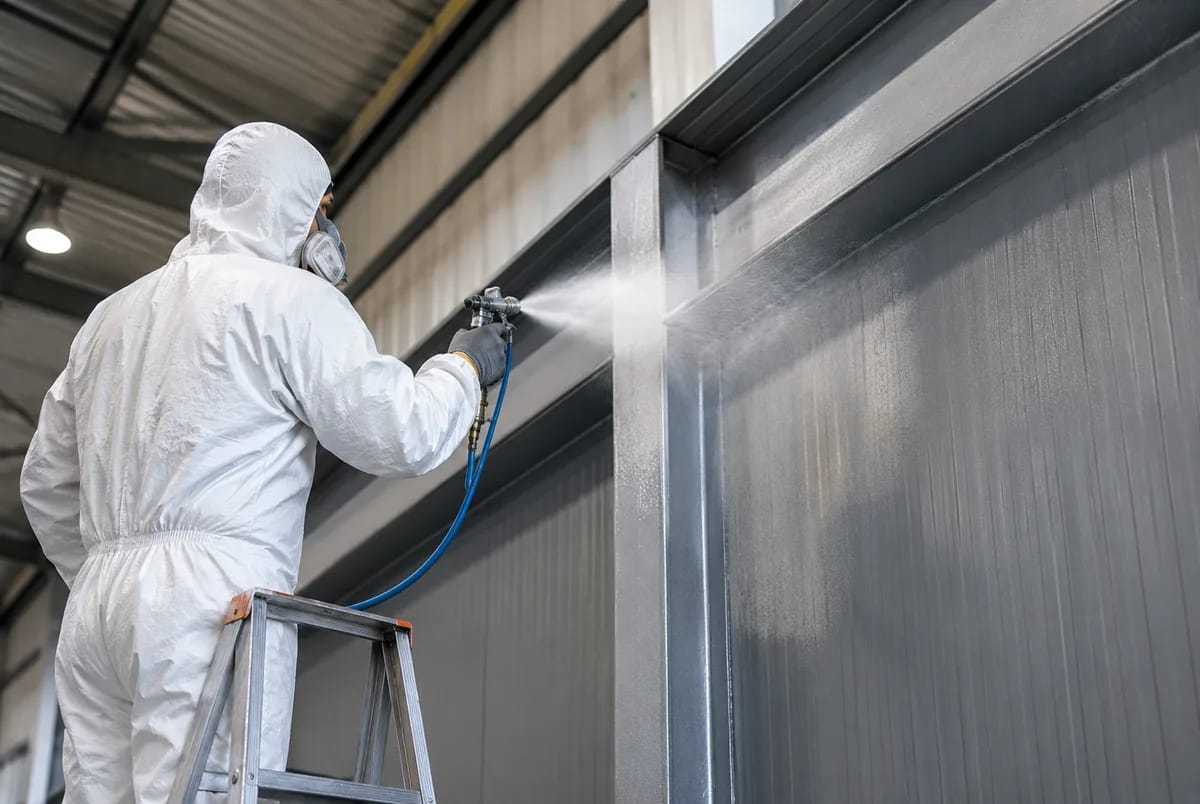 Applicazione di vernice intumescente su strutture in acciaio
